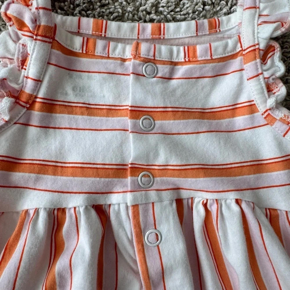 Carter’s Toddler Girl Striped Ruffle Dress Sundress Flutter Sleeves 24 Months